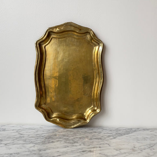 Vintage Brass Tray, 15"