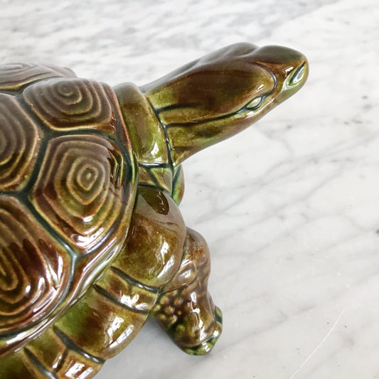 XL Vintage Ceramic Turtle Box
