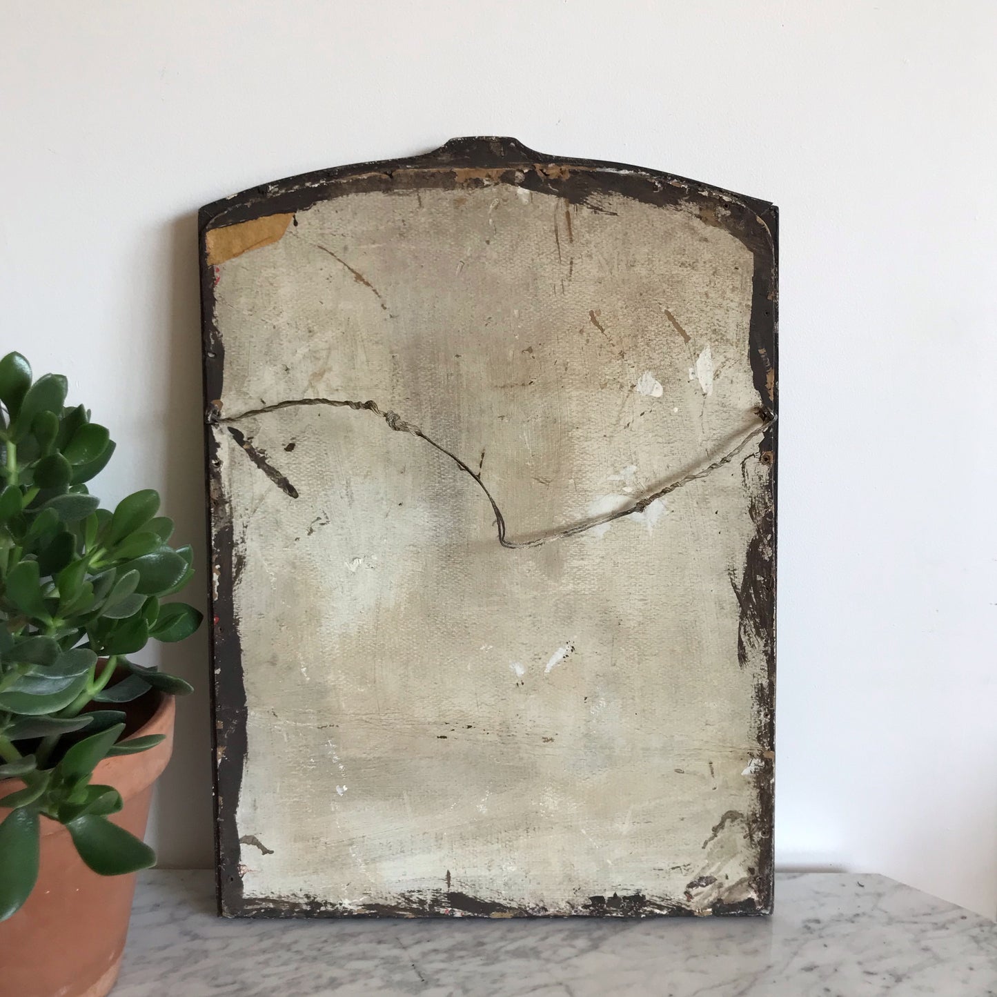 Antique Arched Wood Mirror (18 x 24)