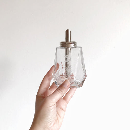 Vintage Etched Glass Bottle / Decanter