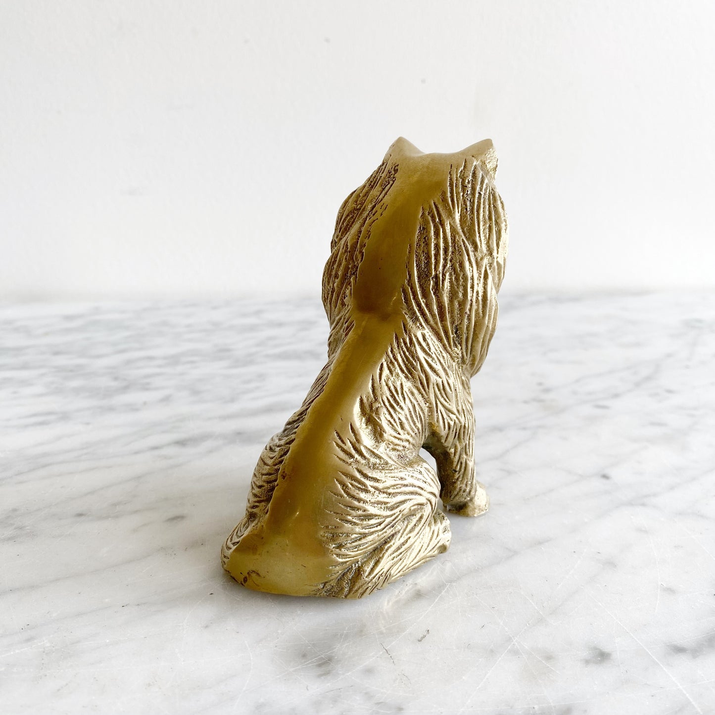 Vintage Brass Collie Dog, 4.5”