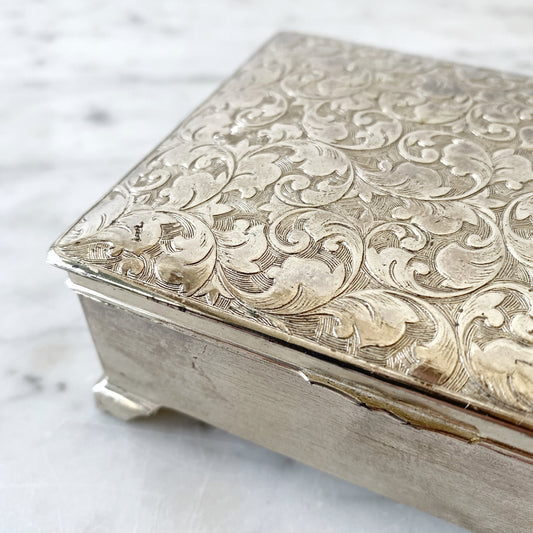 Vintage Silver Jewelry / Trinket Box, Japan