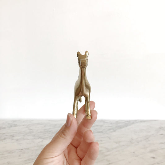 Small Vintage Brass Horse Figure, 3.5”