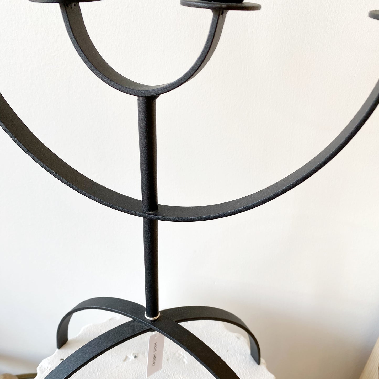 Large Modern Black Metal Candelabra