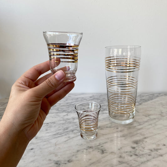Vintage Cocktail Set (Pitcher + 2 glasses)