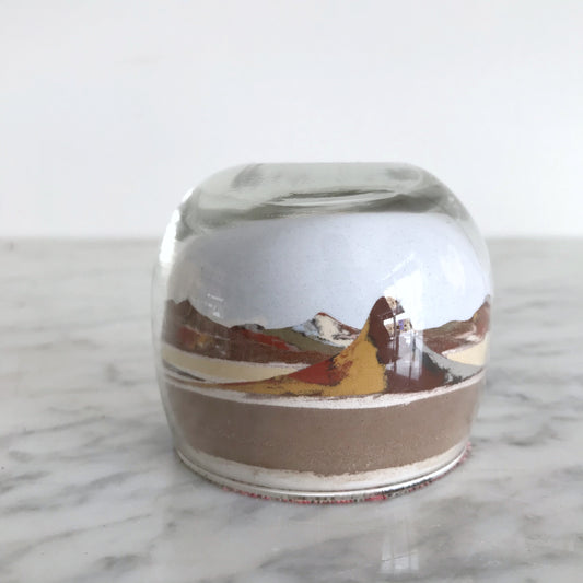 Vintage Sand Art Paperweight, Desertscape
