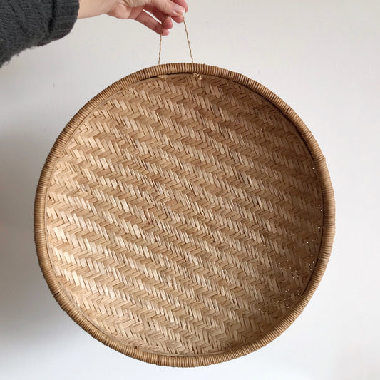 Extra Large Vintage Woven Wall Basket