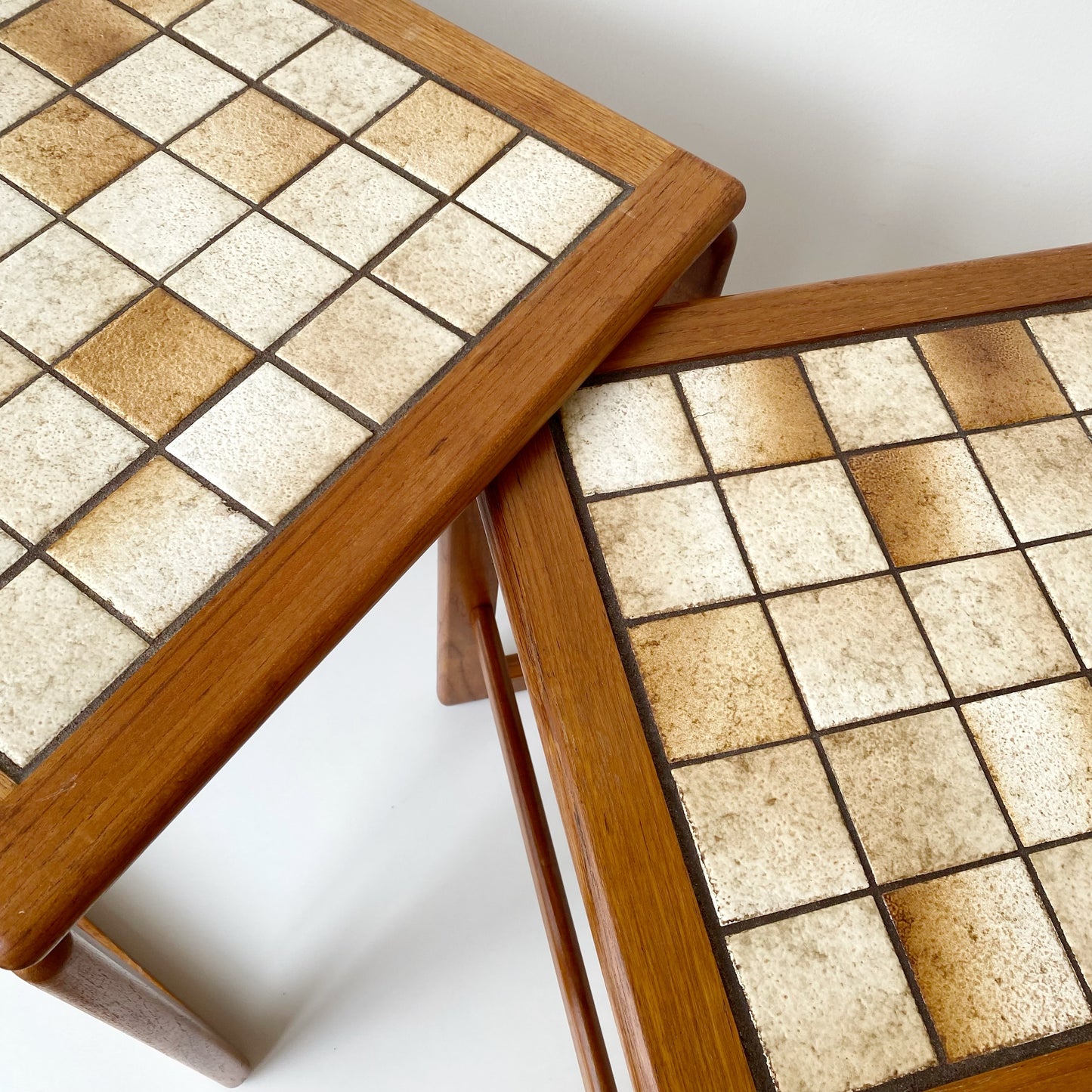 Vintage Teak + Tile Nesting Tables