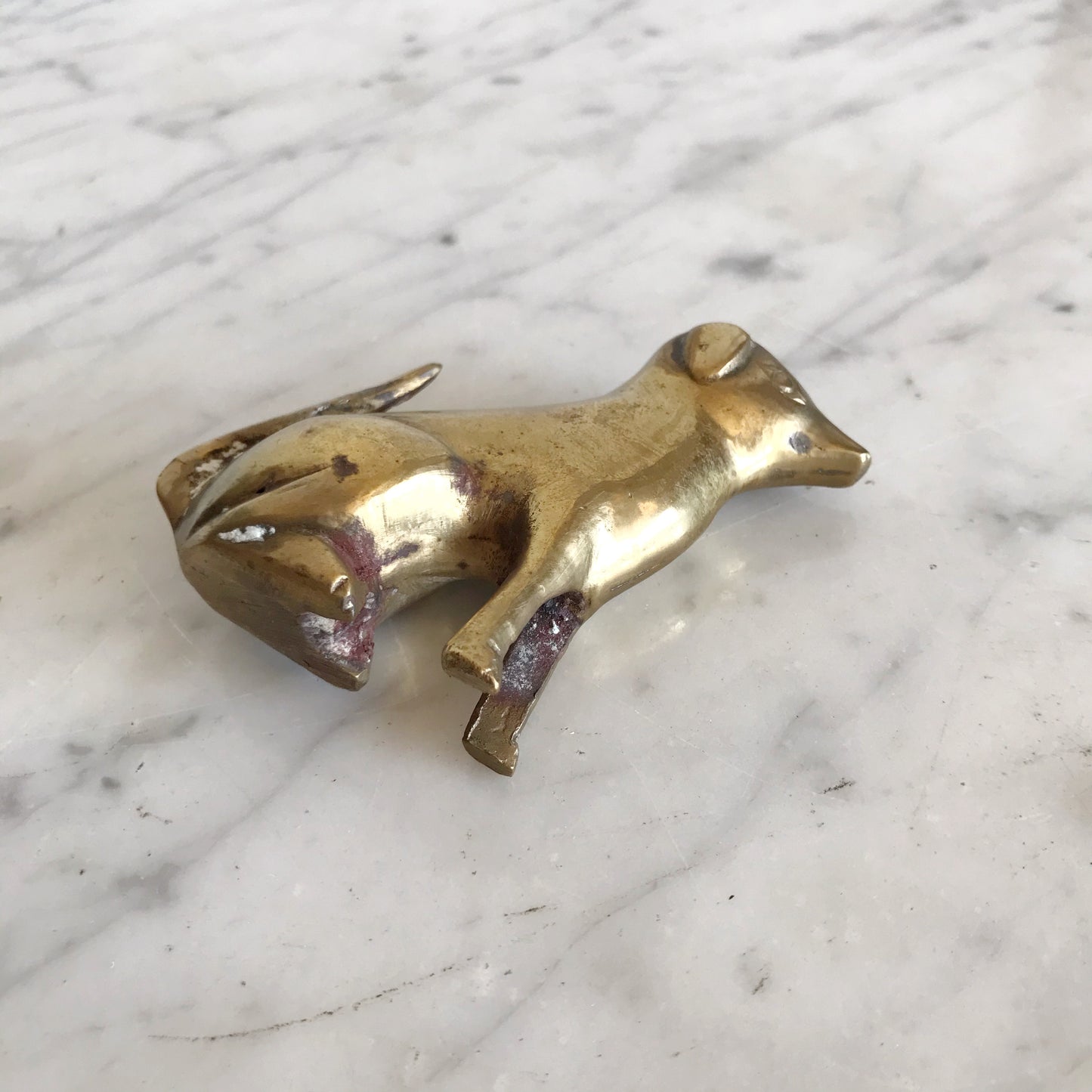 Cutest Vintage Brass Dog Figurine