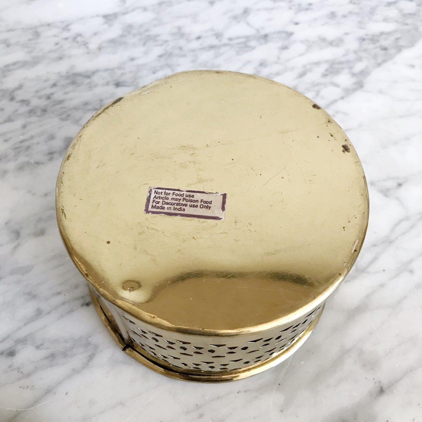 Large Vintage Brass Container