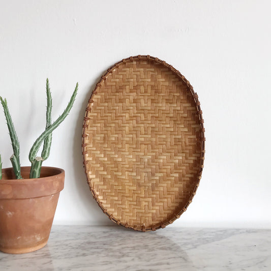Vintage Oval Woven Tray