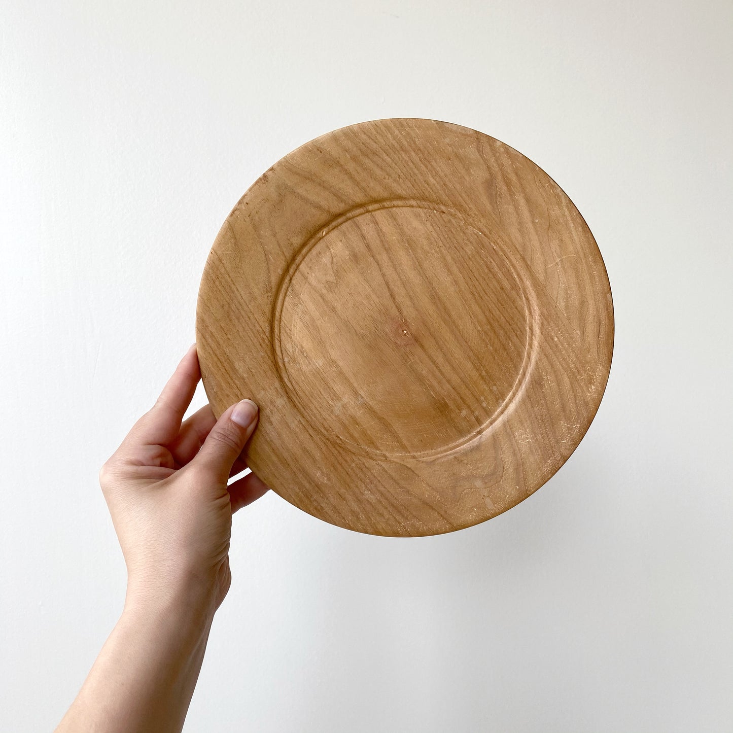 Set of 4 Humble Turned Wood Plates