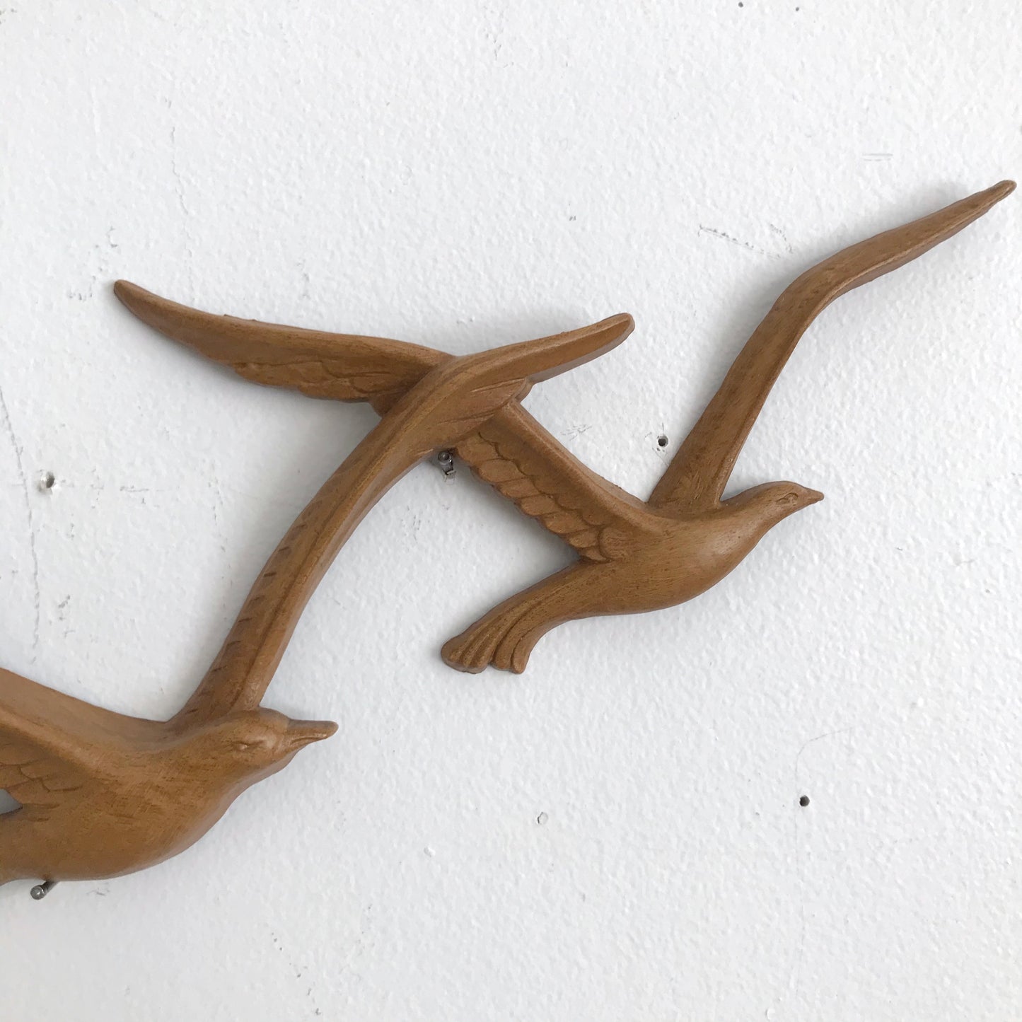 Vintage Set of Faux-wood Seagulls