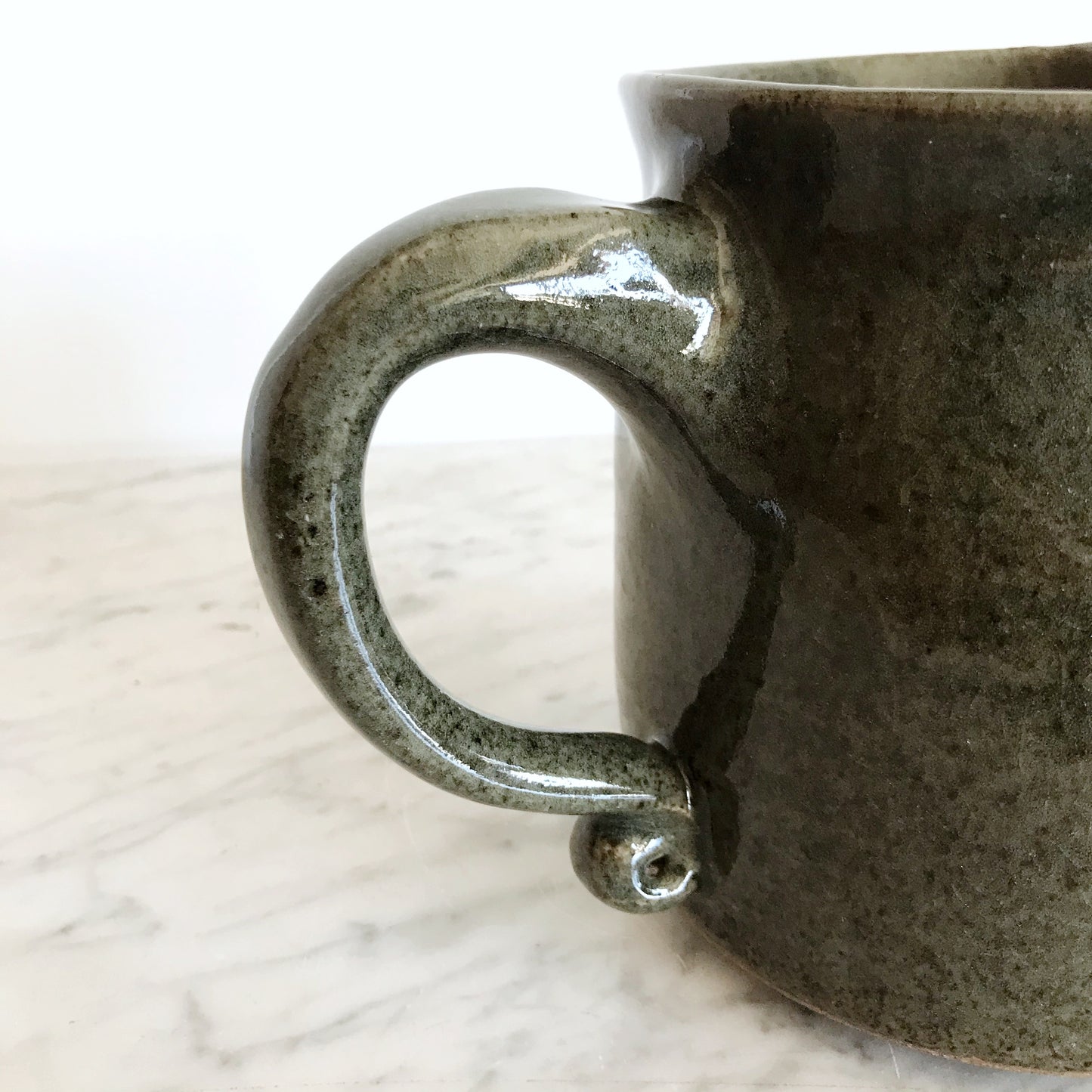 X-Large Green Studio Pottery Pitcher