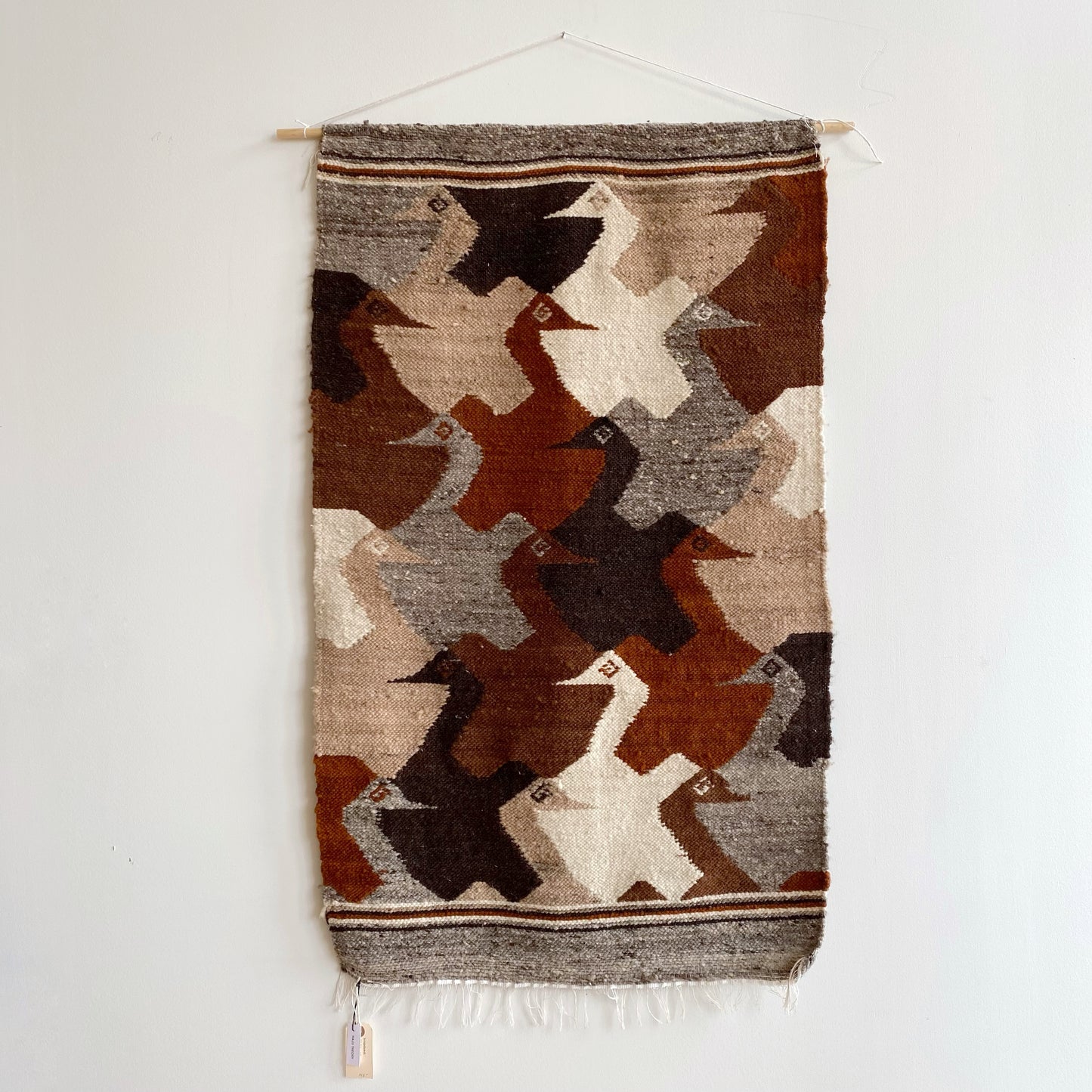 Vintage Handwoven Bird Textile (25.5 x 43)
