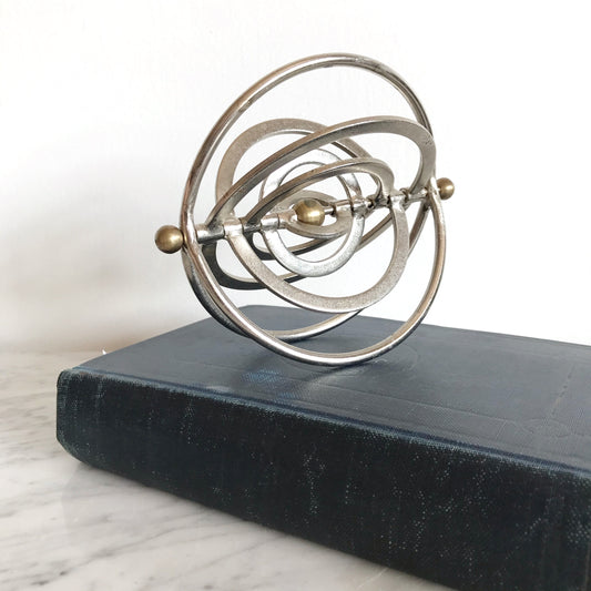 Vintage Spinning Metal Galaxy Orb Object