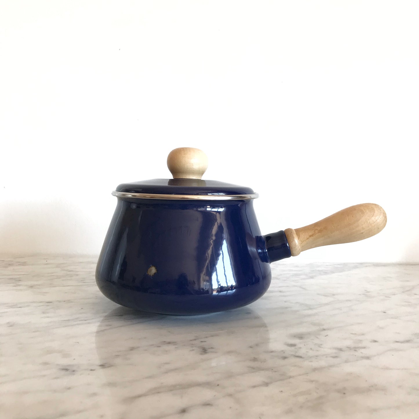 Vintage Blue Enamel Saucepan