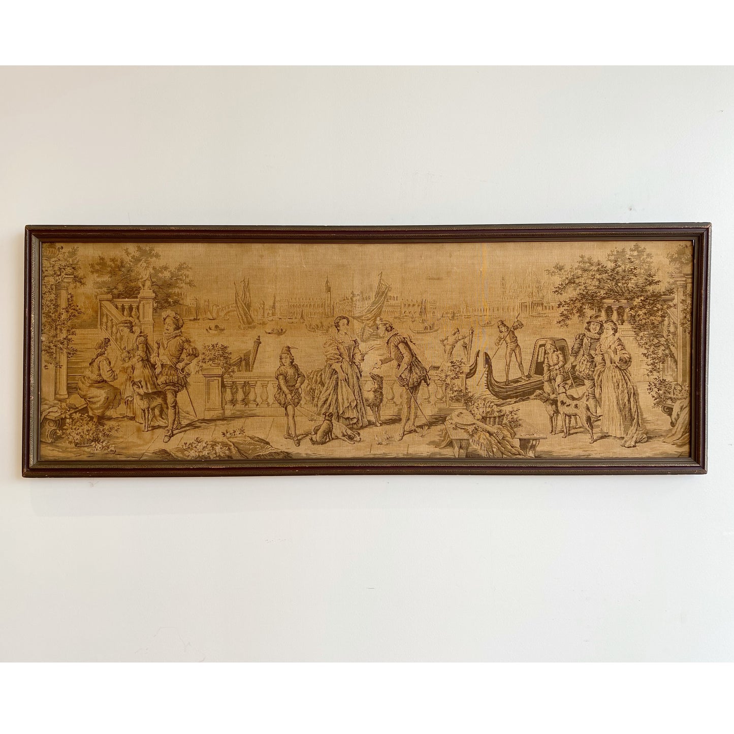 Framed Antique French Tapestry (21.5" x 10")