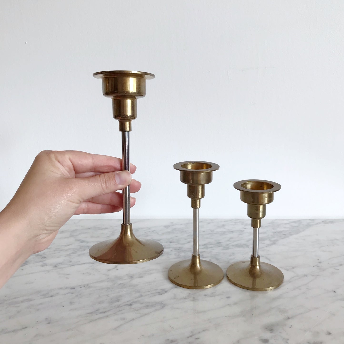 Set of 3 Post-Modern Candle Holders