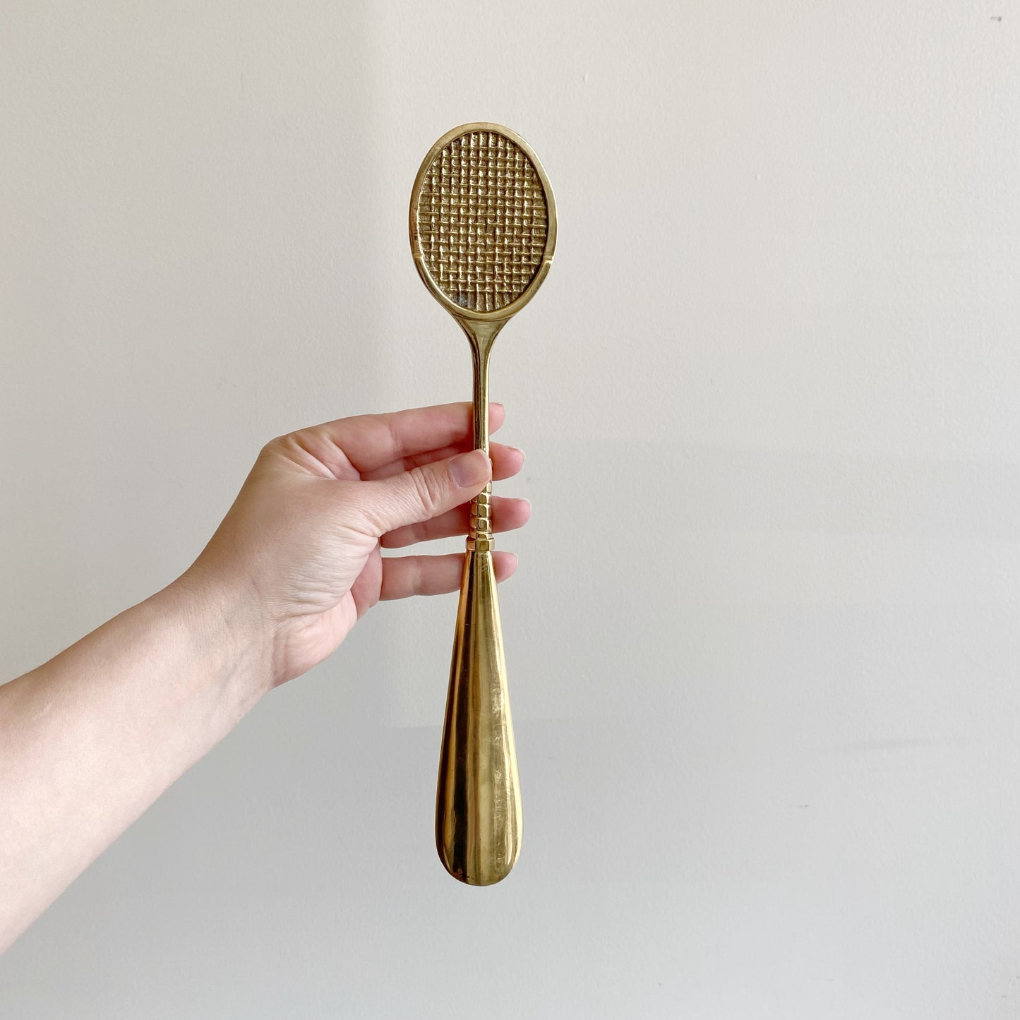 Vintage Brass Tennis Racket Shoehorn