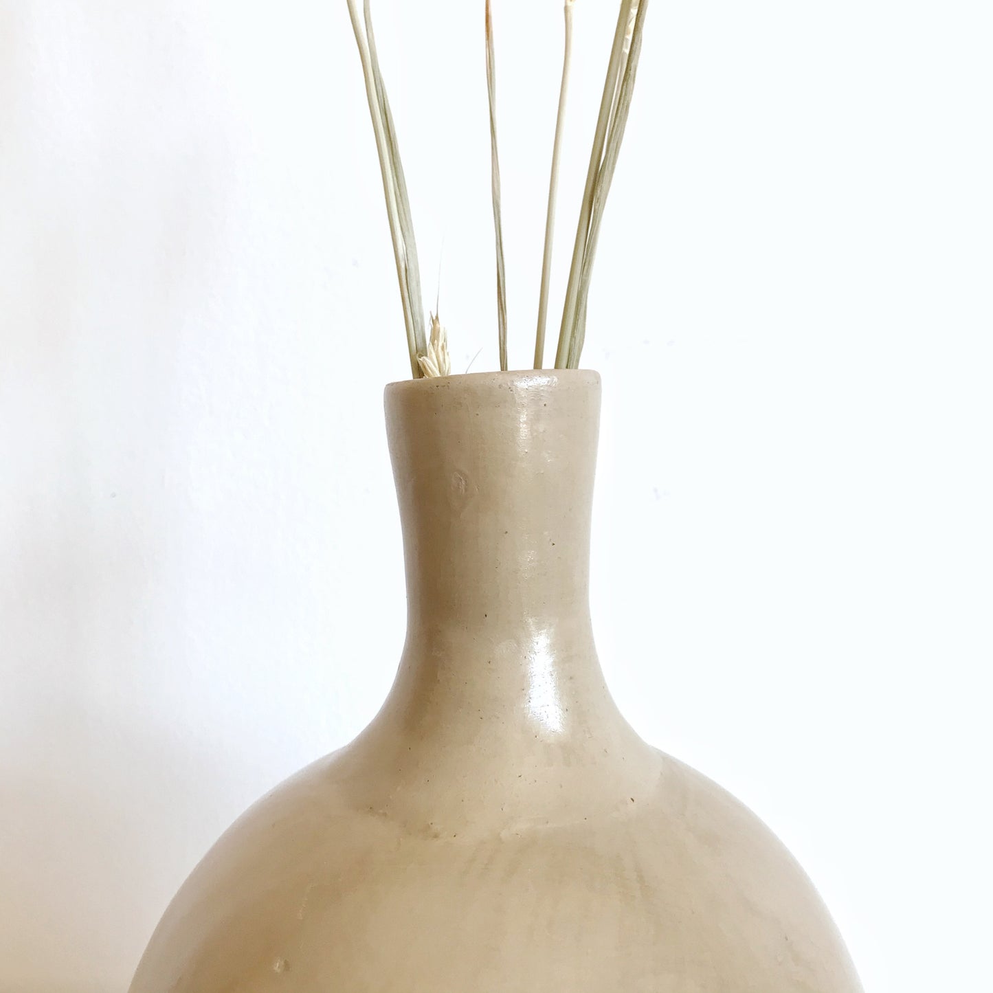 Large Clay Vessel Vase, Bisque