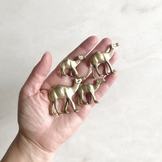 Collection of Small Vintage Brass Camels