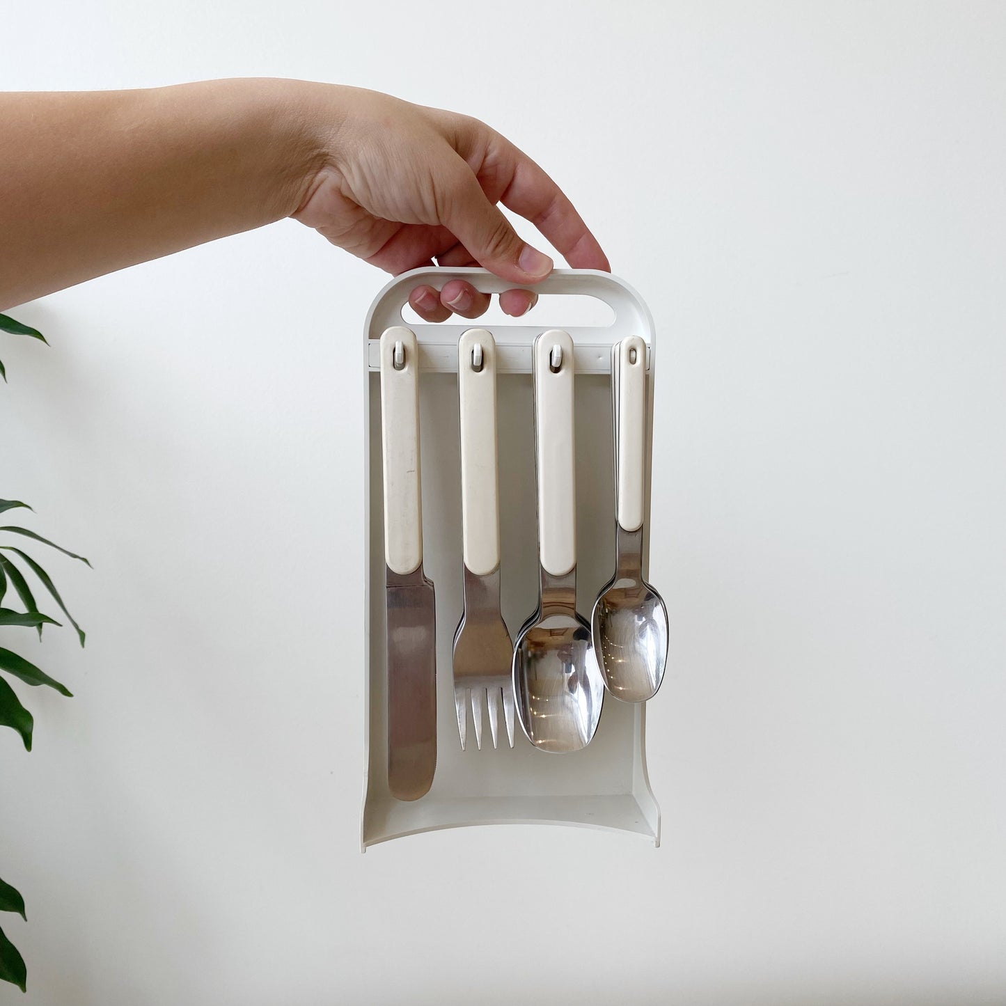 Vintage Silverware Set with Storage Caddy