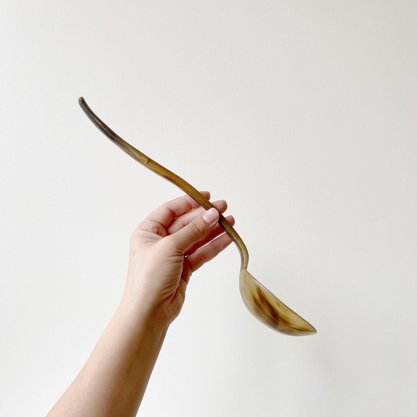 Single XL Vintage Horn Serving Spoon / Ladle