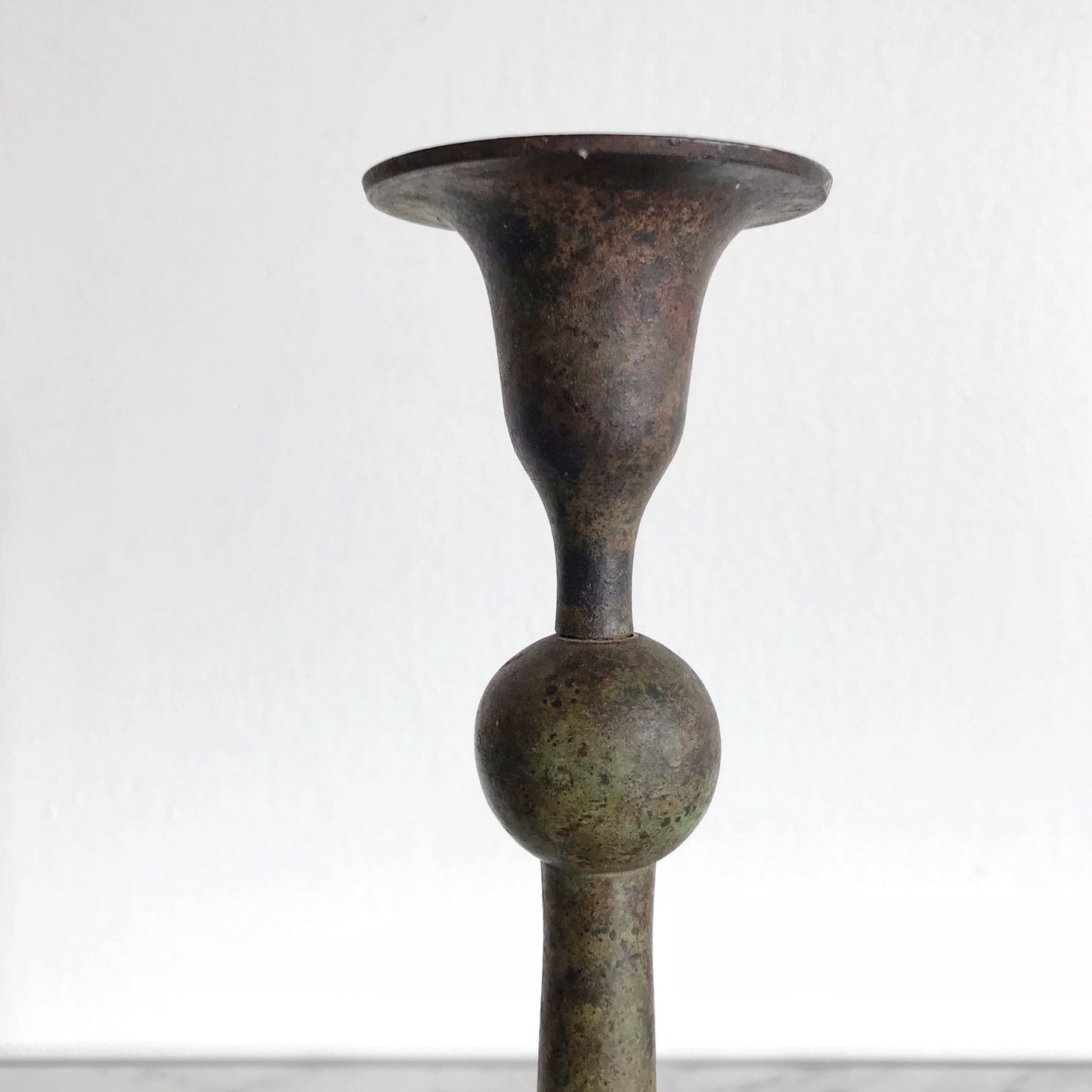 X-Tall Vintage Candle Holder with Patina