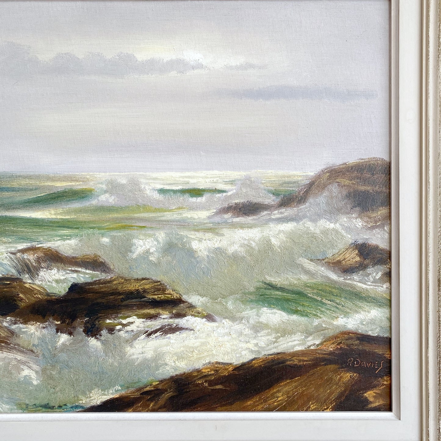 Large Original Seascape Painting by Ronald Davies (24 x 28)