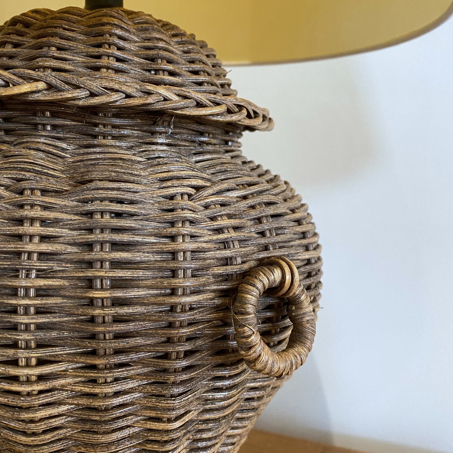 Vintage Dark Wicker Lamp Base