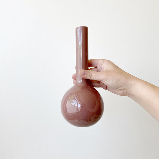 Vintage Mauve Ceramic Bud Vase, 9”