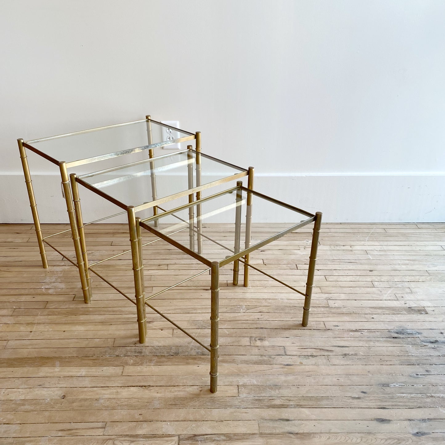 Set of Vintage Gold Nesting Tables
