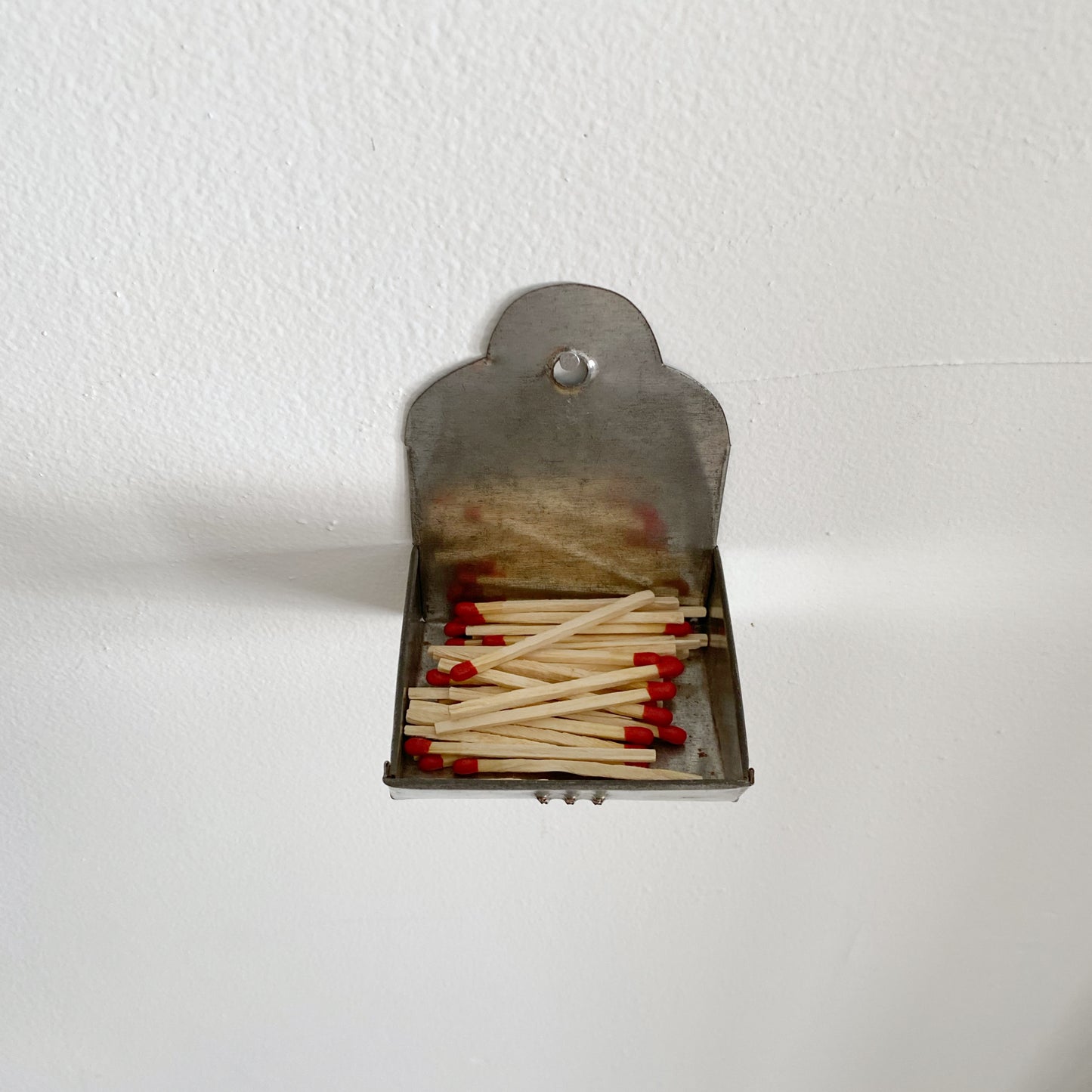 Small Vintage Metal Match Holder