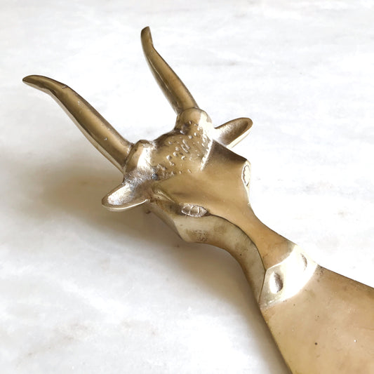 Vintage Brass Bull Bootjack / Boot Jack