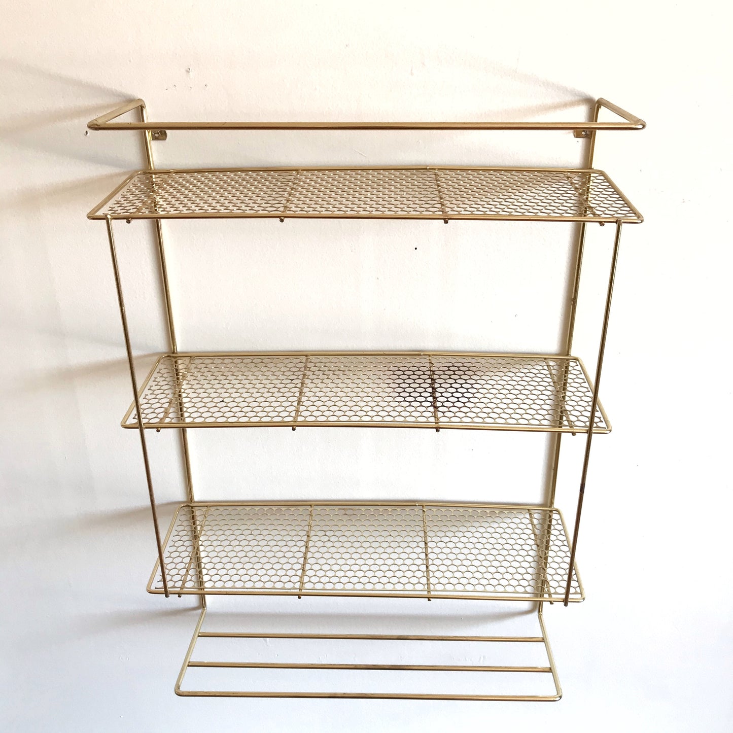 Vintage Gold Wire Shelving Rack