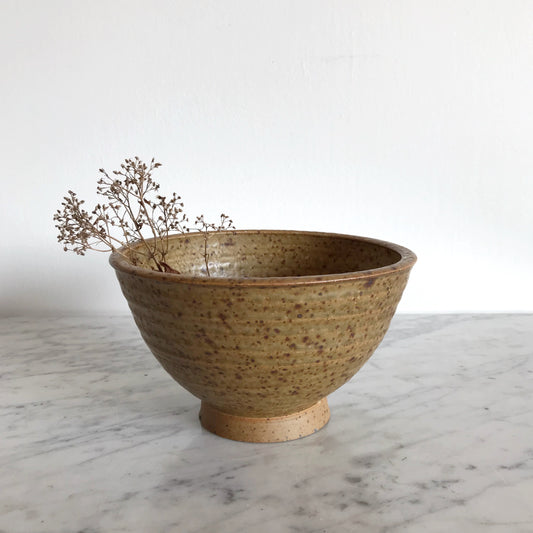 Vintage Pottery Fruit Bowl, 8”