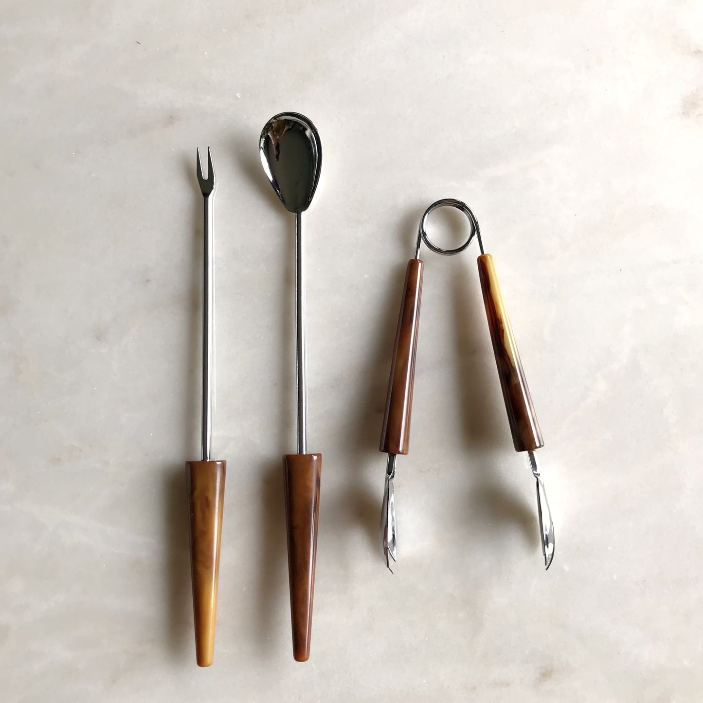 Vintage Tortoise Bakelite Bar Utensils