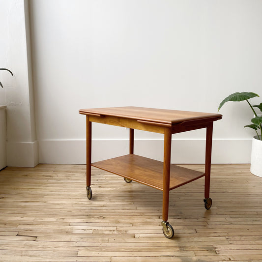 Danish Teak Expandable Bar Cart, Mogens Hansen