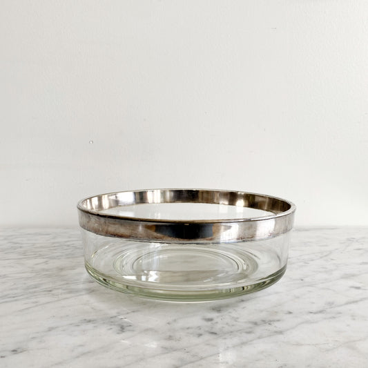 Mid Century Modern Glass Serving Bowl, 8.75"