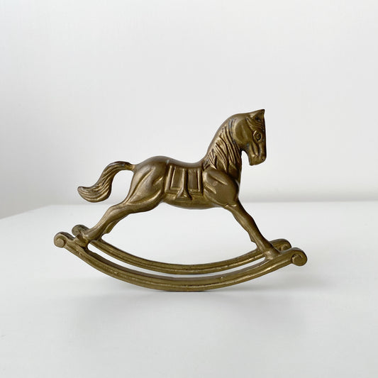 Vintage Brass Rocking Horse