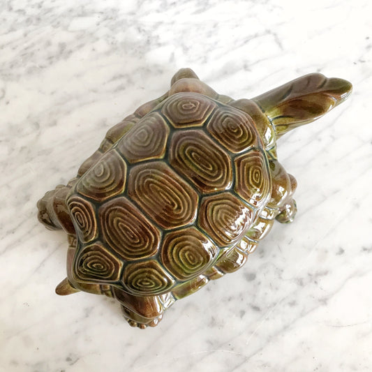 XL Vintage Ceramic Turtle Box