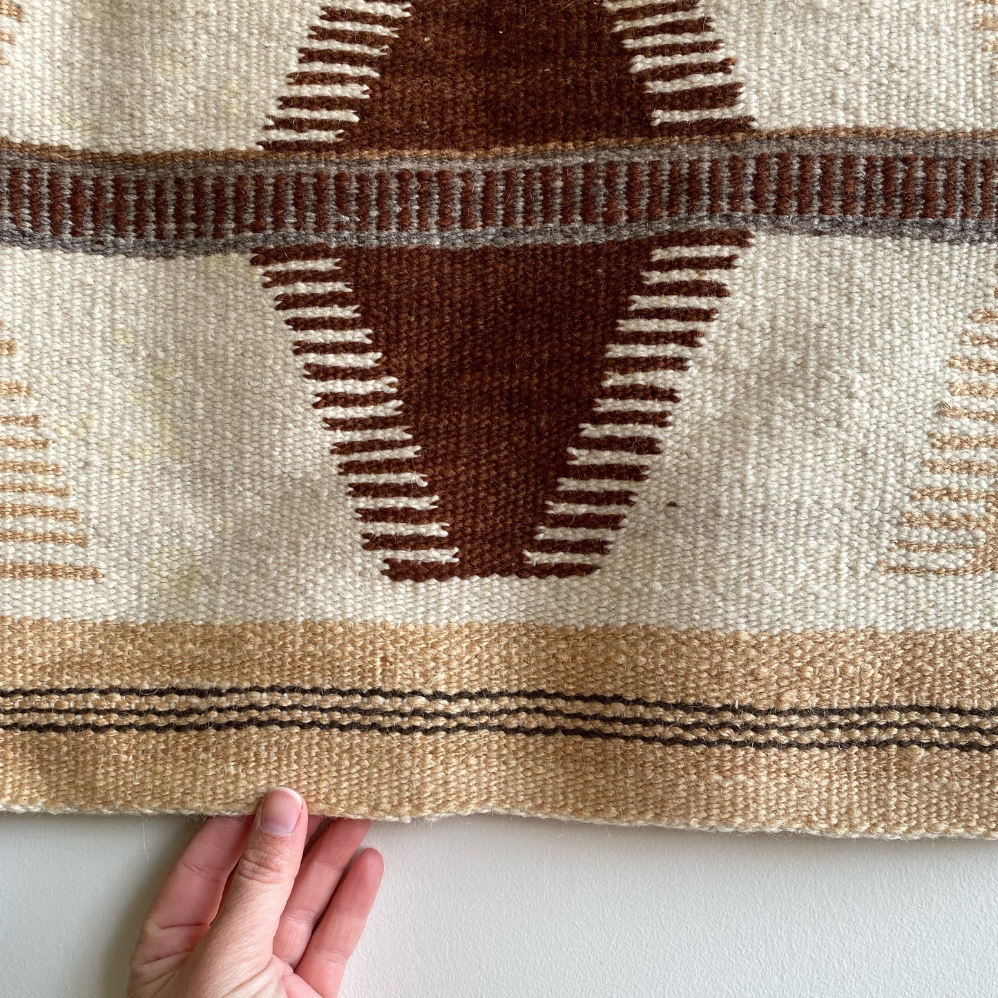 Vintage Handwoven Textile, Brown