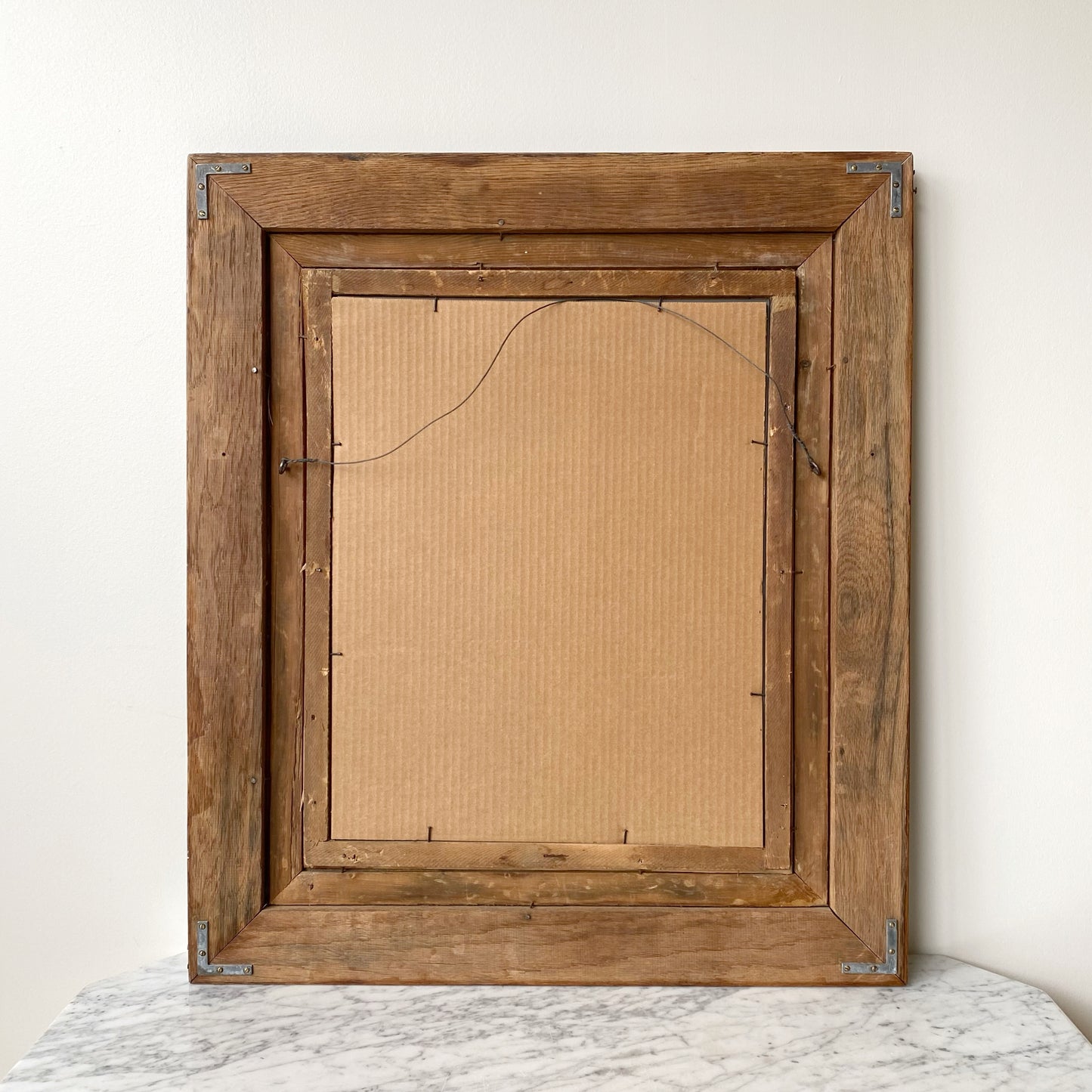 Large Antique Wood Framed Mirror (26.5” x 30.5”)