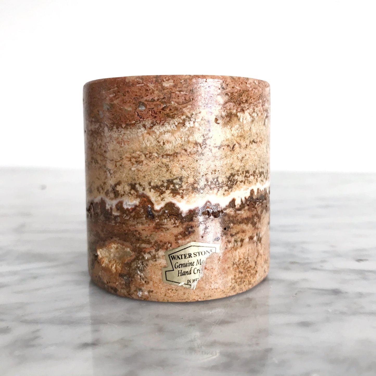 Natural Brown Marble Candle Holder