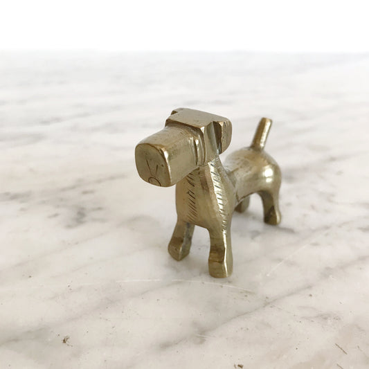 Small Vintage Brass Scotty Dog