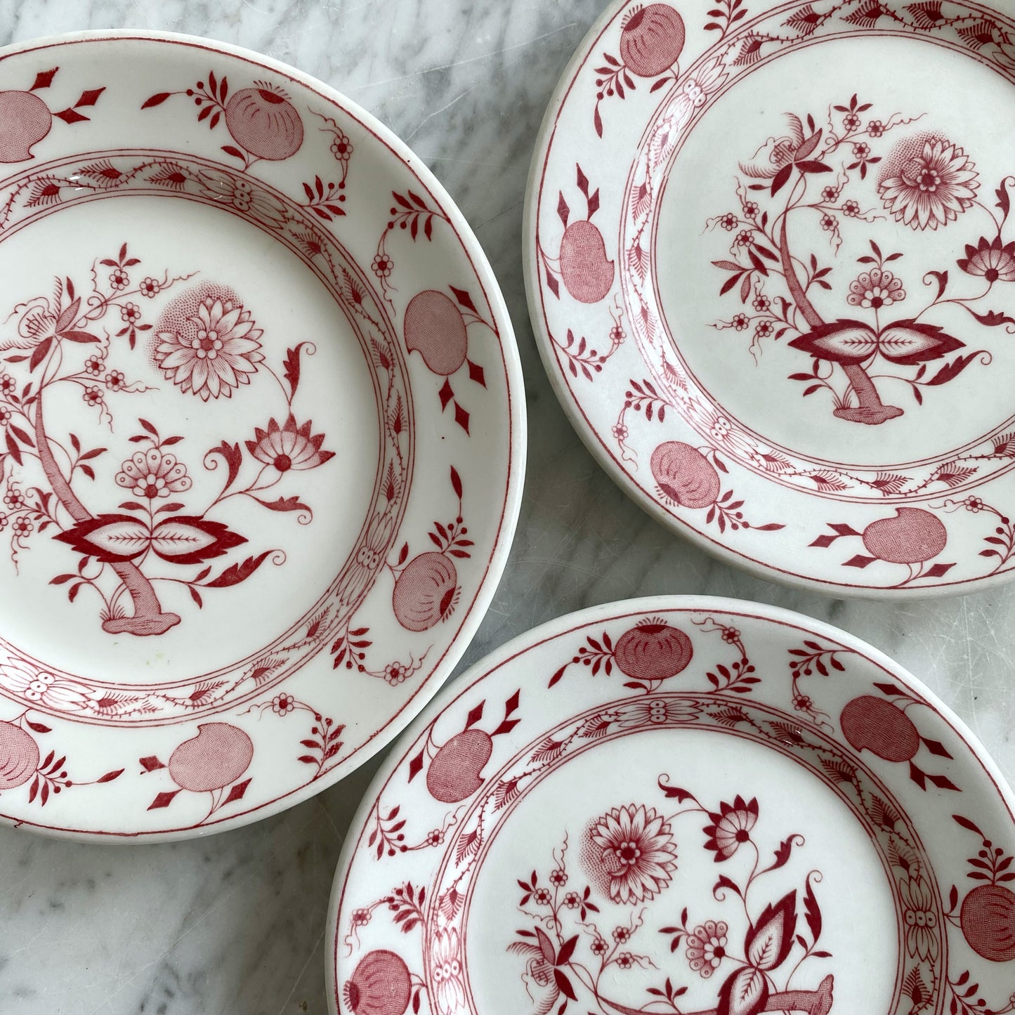 Trio of Vintage "Red Onion" Saucers