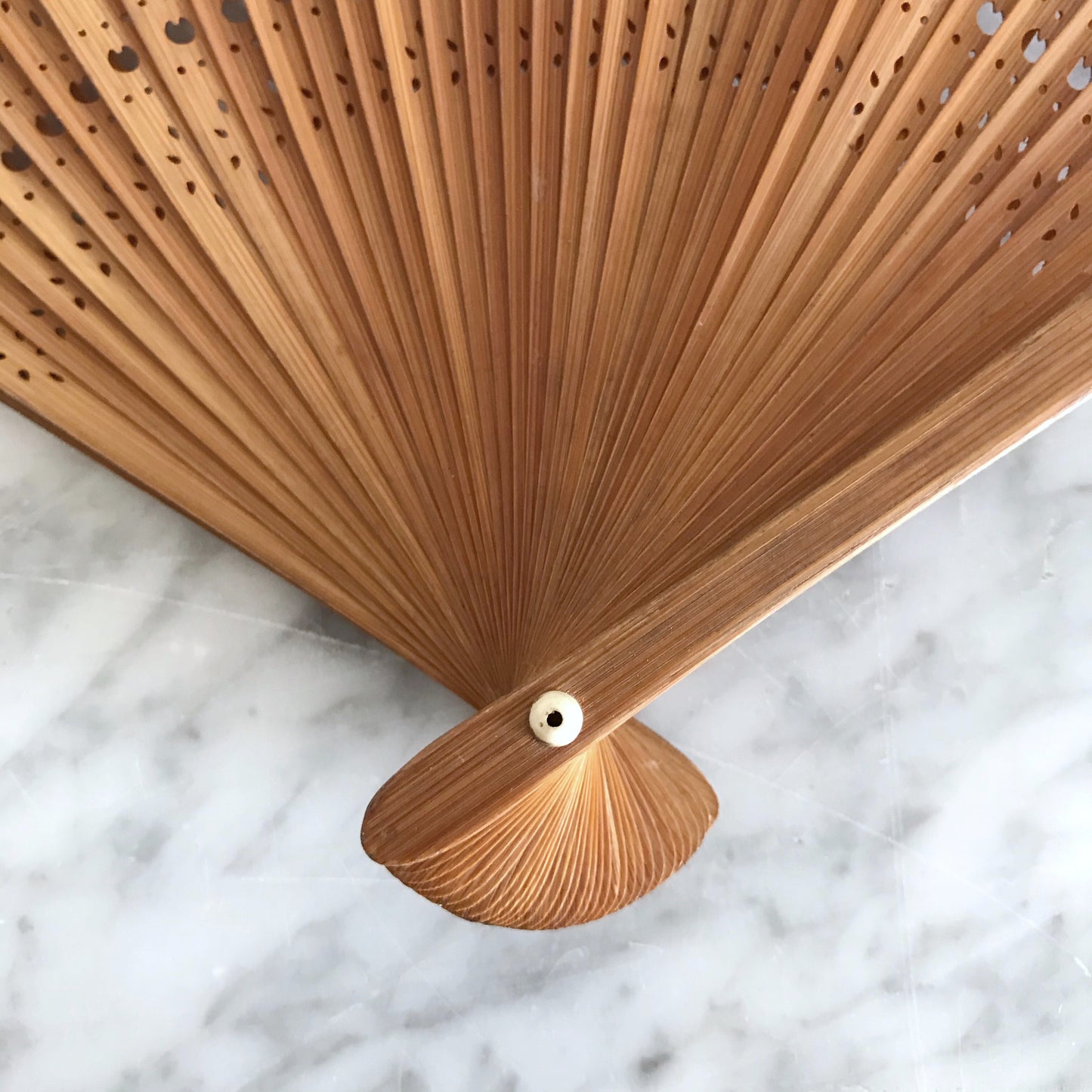 Vintage Paper Fan with Leaves