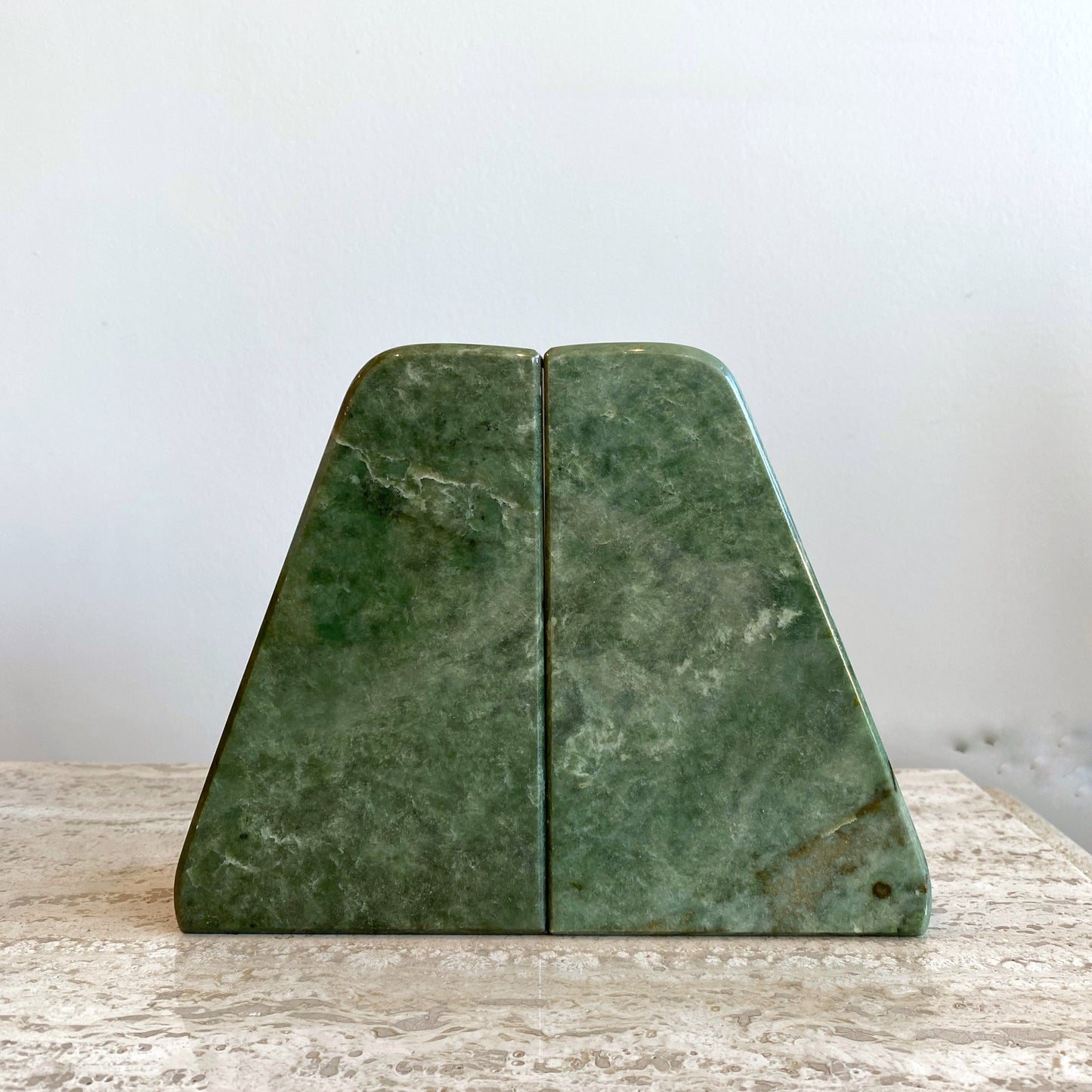 Vintage Green Stone Bookends