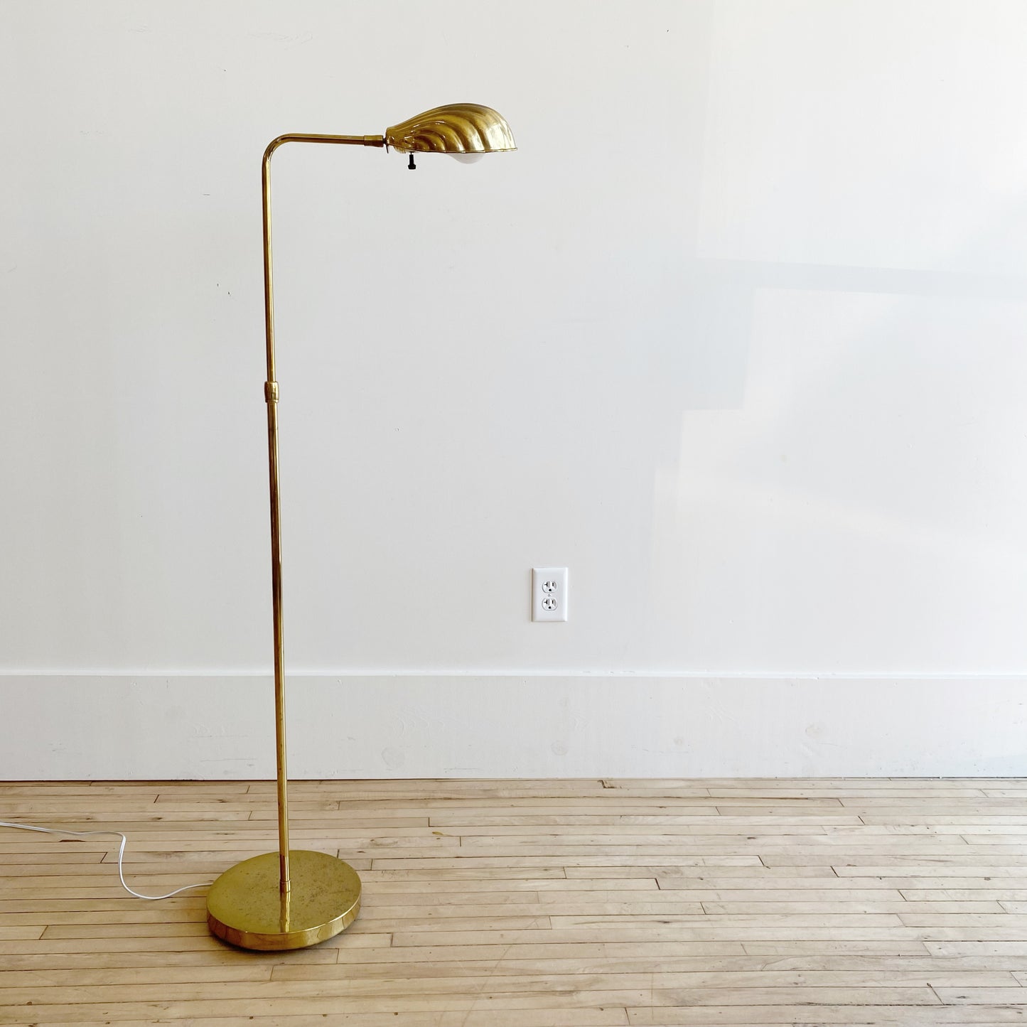 Vintage Brass Shell Floor Lamp